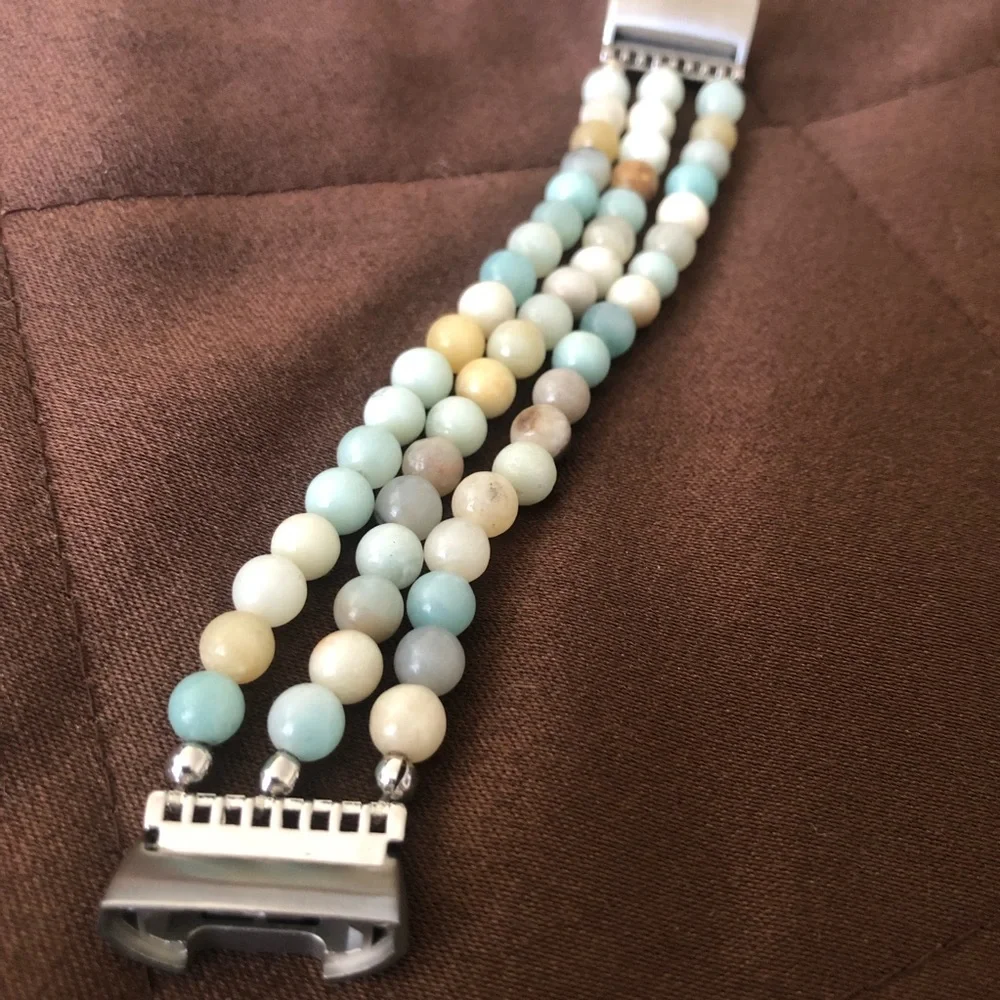 Fitbit Charge 3 Charge 4, Beaded Bracelet Watch Band